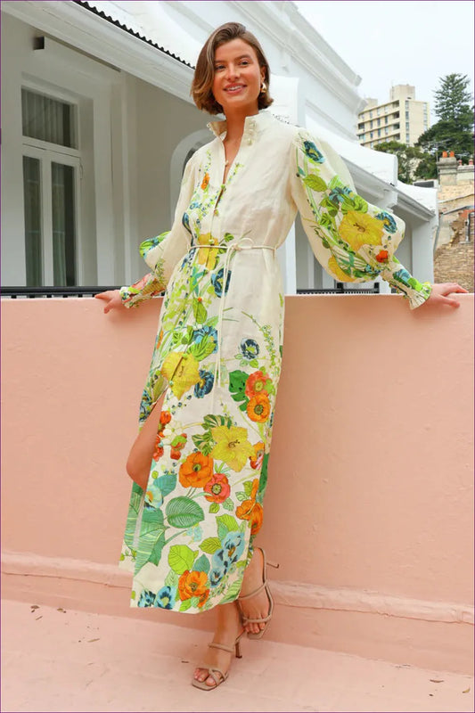 Floral Maxi Dress - Vibrant Elegance