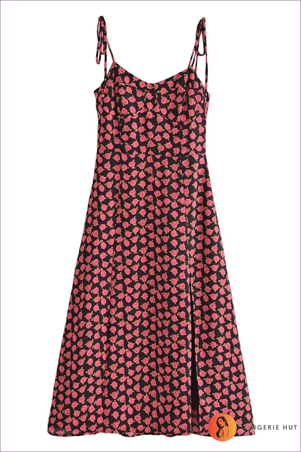Floral Midi Dress with Backless Detail - Garden Party Ready - s / Multi - Dresses - Lingerie Hut - A-line • Autumn