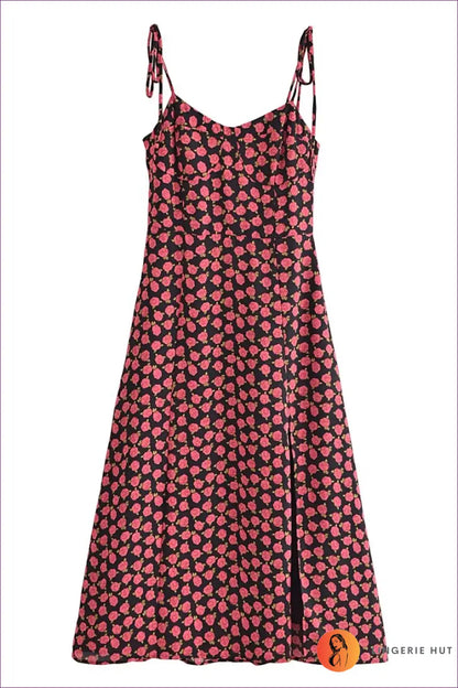 Floral Midi Dress with Backless Detail - Garden Party Ready - s / Multi - Dresses - Lingerie Hut - A-line • Autumn
