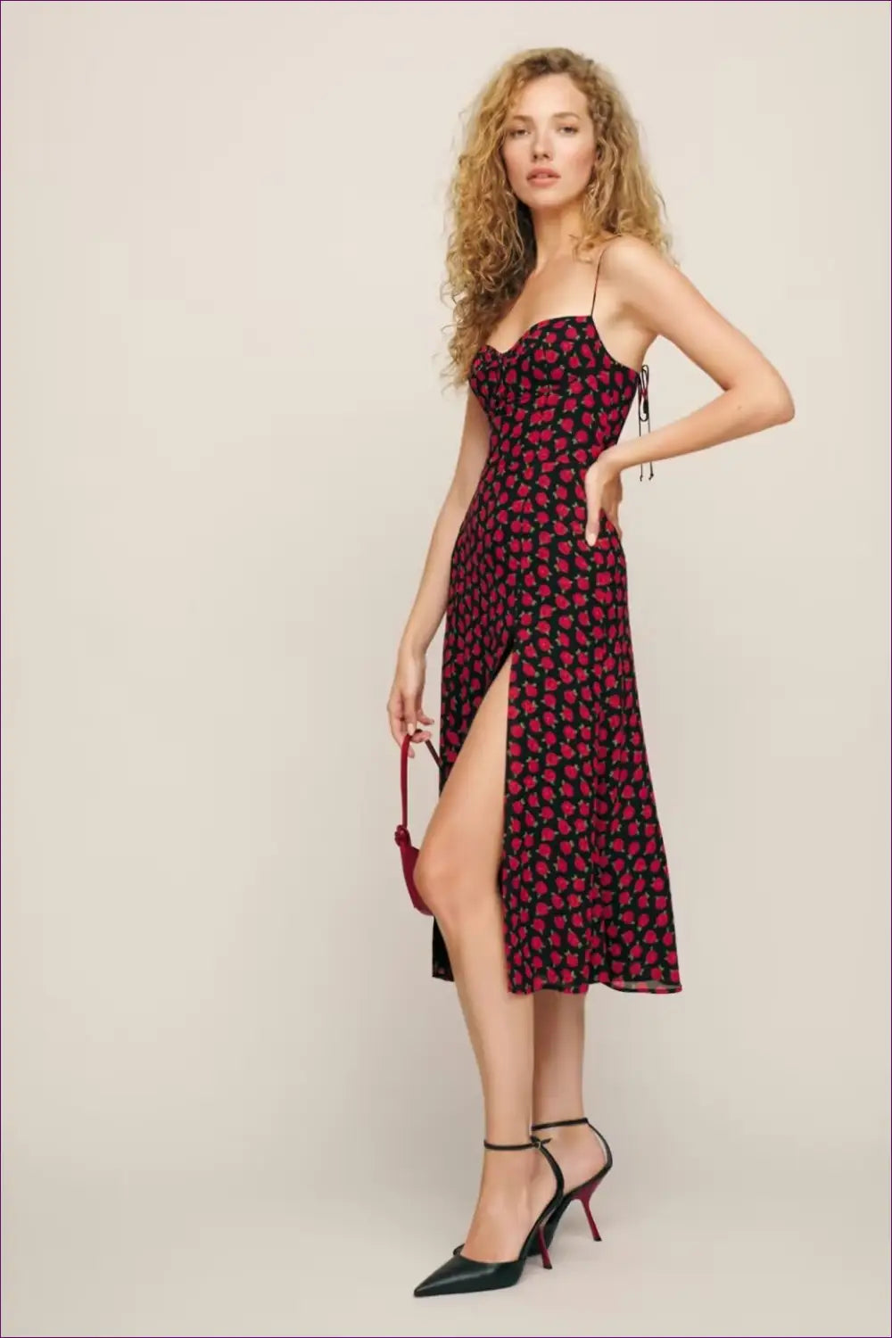 Floral Midi Dress with Backless Detail - Garden Party Ready - Dresses - Lingerie Hut - A-line • Autumn • Backless