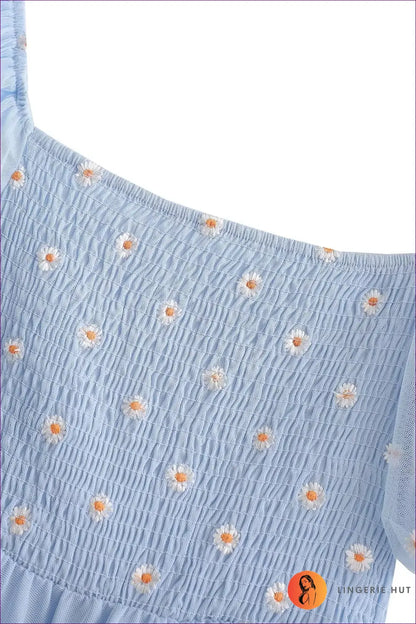 Floral Puff Sleeve Midi Dress - Garden Party Ready - Dresses - Lingerie Hut - A-line • Boho • Casual • Everyday