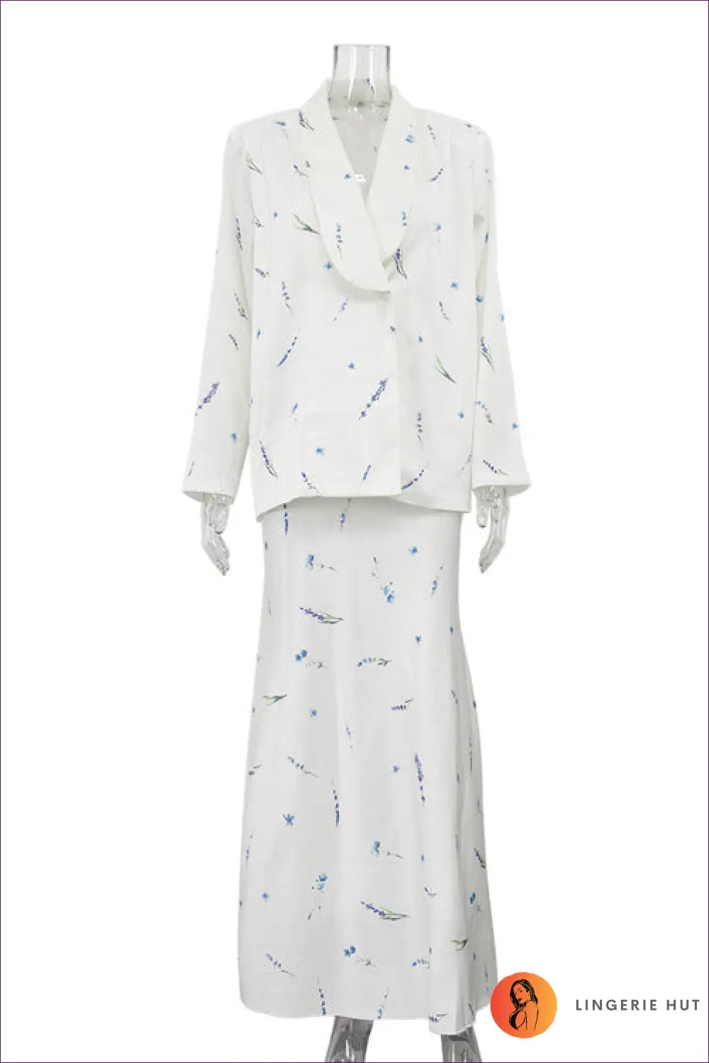 Floral Midi co Ord Set - Effortless Everyday Elegance - s / White - Lingerie Hut - A-line • Autumn • Casual
