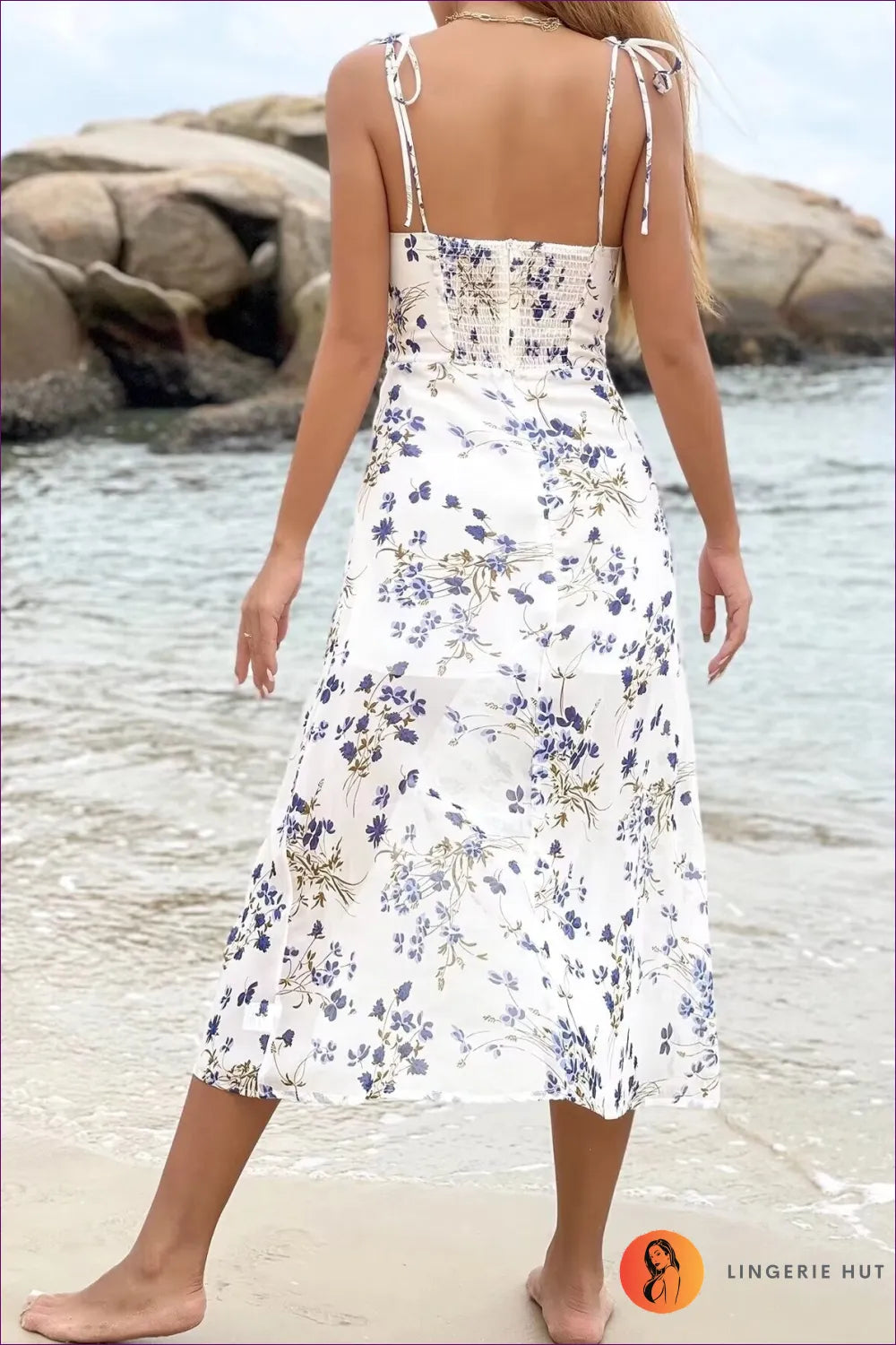 Floral Midi Slip Dress – Effortless Beach Chic