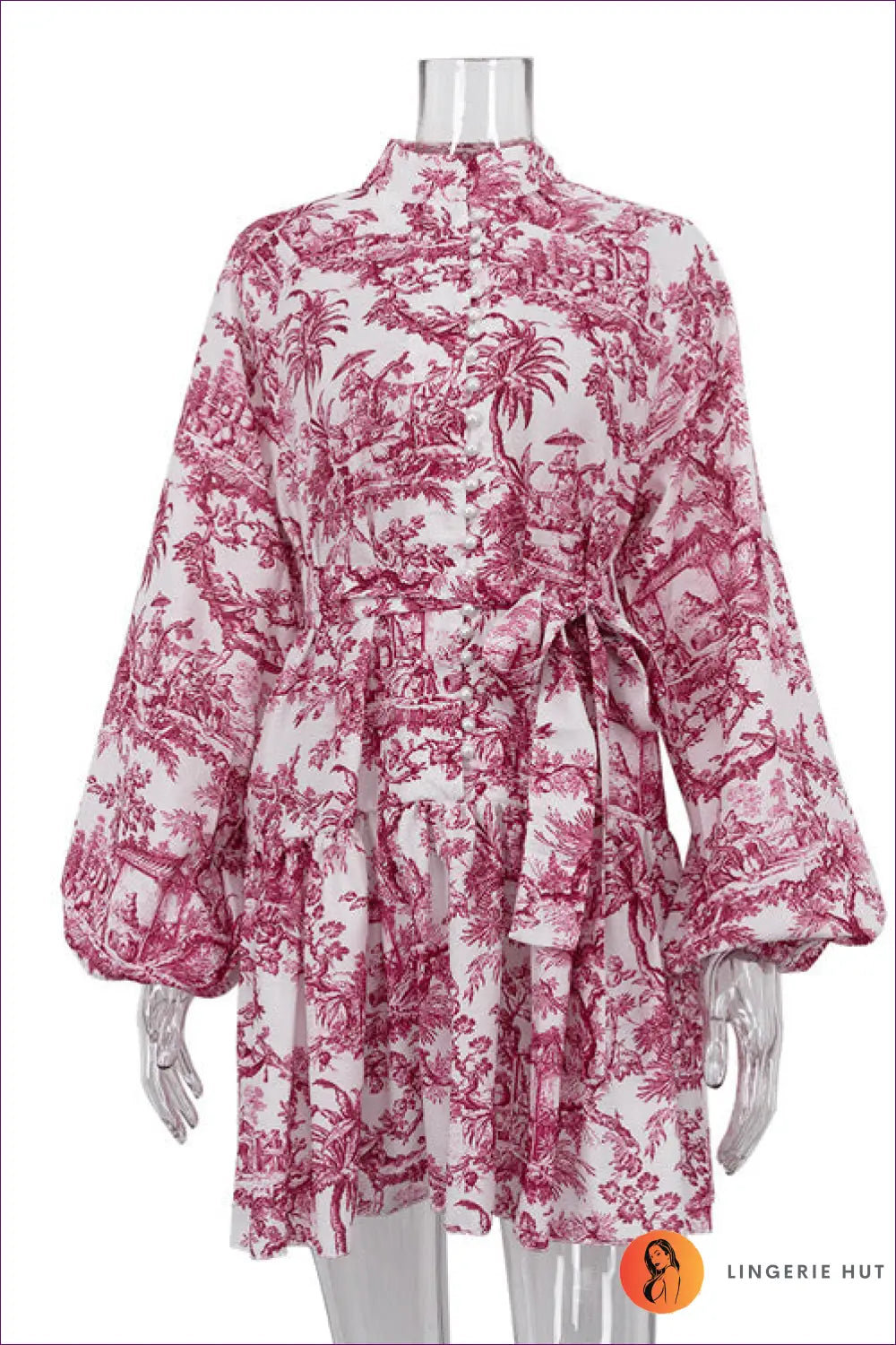 Floral Mini Dress - Garden Party Ready - s / Red - Dresses - Lingerie Hut - A-line • Casual • Everyday