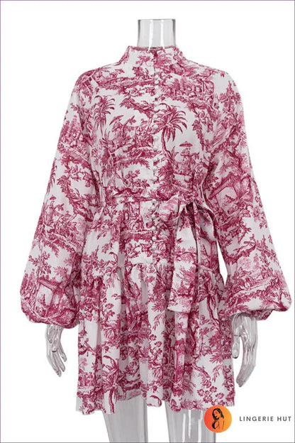 Floral Mini Dress - Garden Party Ready - s / Red - Dresses - Lingerie Hut - A-line • Casual • Everyday