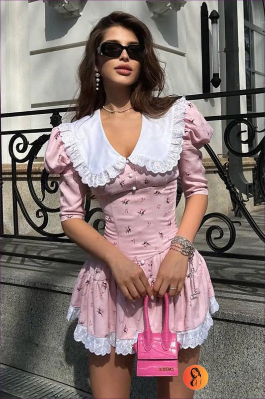 Floral Mini A-line Dress - Effortless Elegance - Dresses - Lingerie Hut - Casual • Everyday