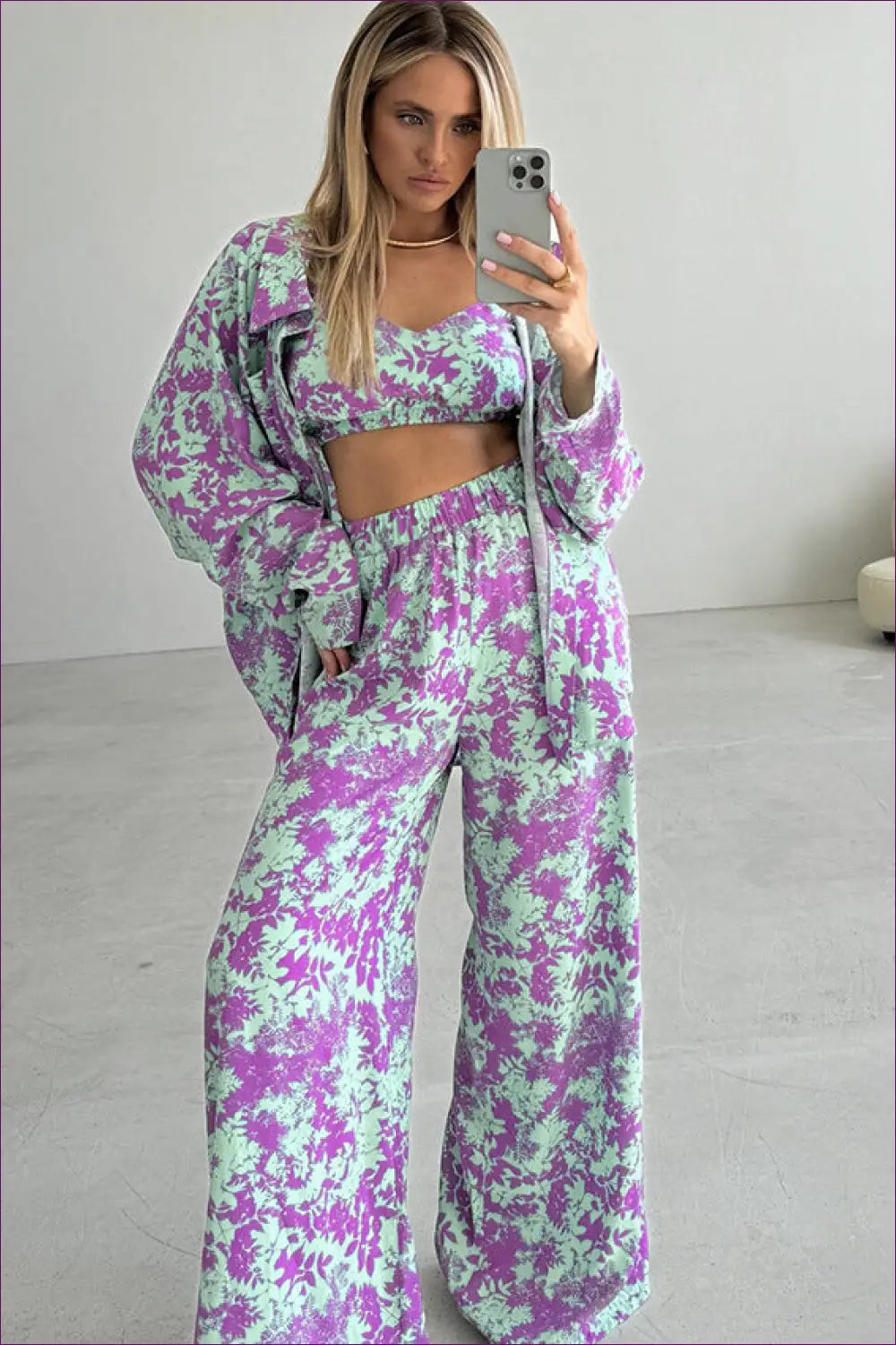 Floral Print Loungewear Set - Effortless Everyday Confidence - Lingerie Hut - Casual • co Ord • Cotton