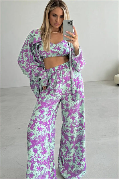 Floral Print Loungewear Set - Effortless Everyday Confidence - Lingerie Hut - Casual • co Ord • Cotton