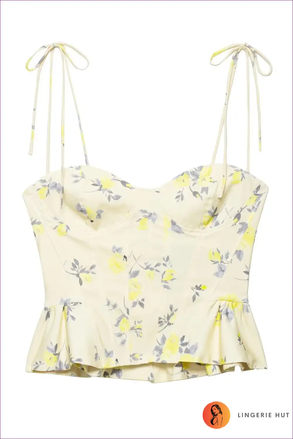 Floral Print Peplum Corset Top with Sweetheart Neckline - Summer Romance for Casual, Corset, Crop, Floral,