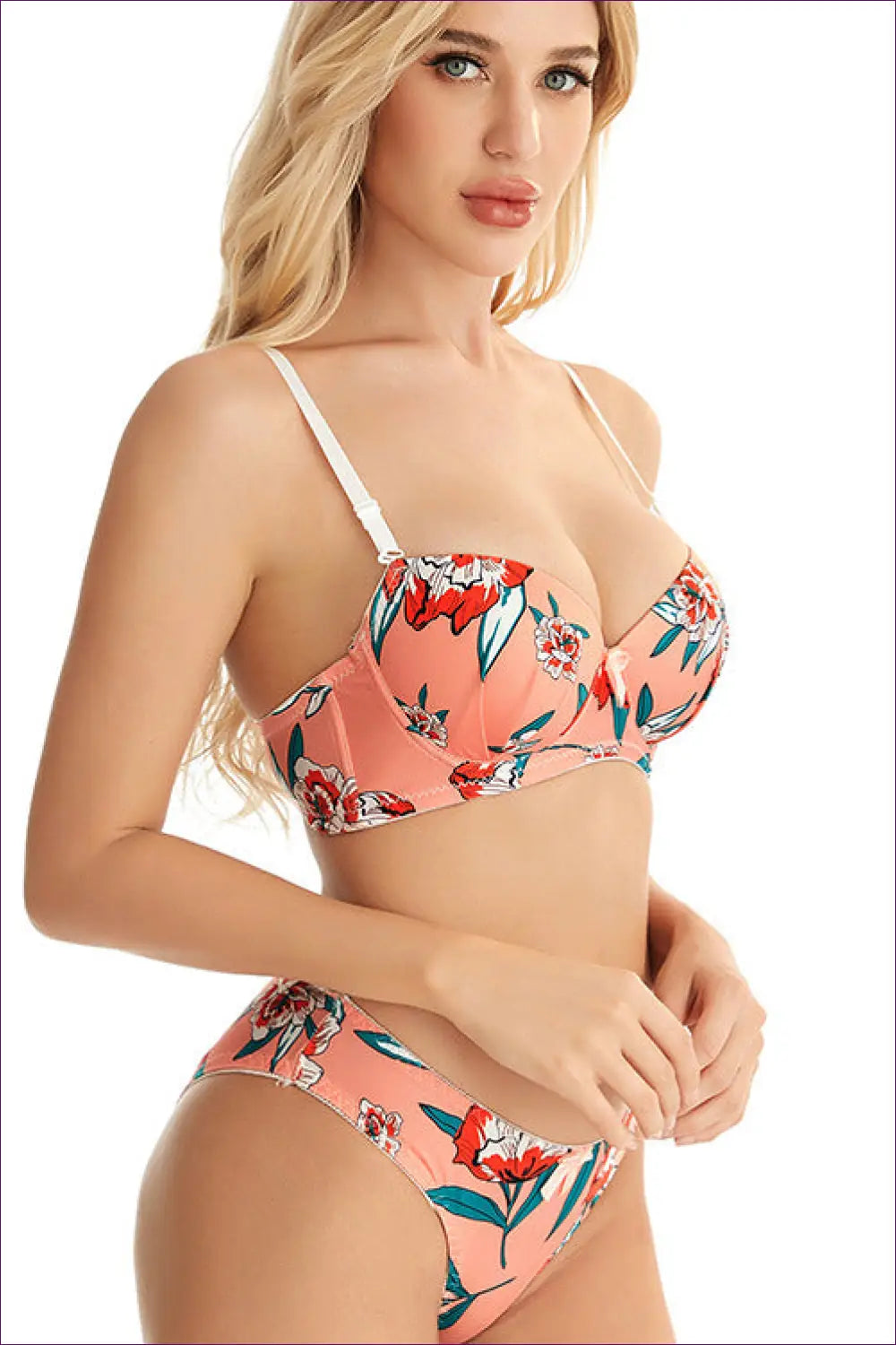 Floral Push-up Bra Set - Confidence Without Compromise - Lingerie - Hut - All Season • Boudoir • Cutout