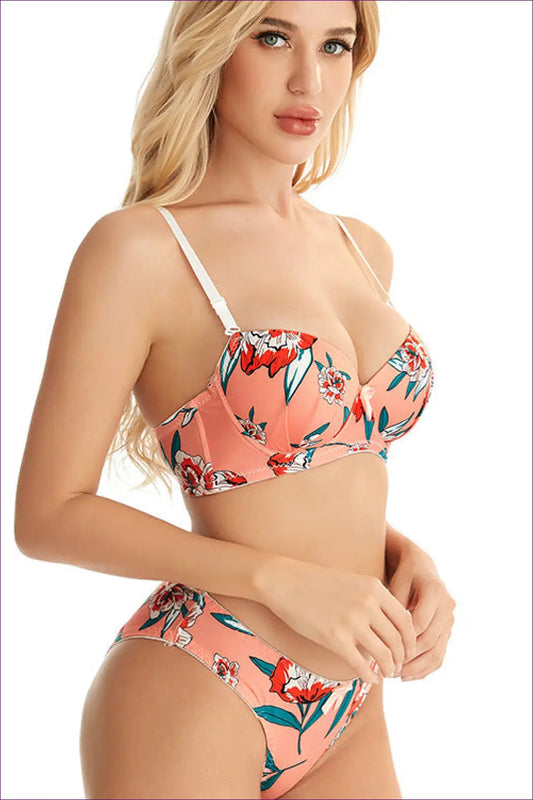 Floral Push-up Bra Set - Confidence Without Compromise - Lingerie - Hut - All Season • Boudoir • Cutout