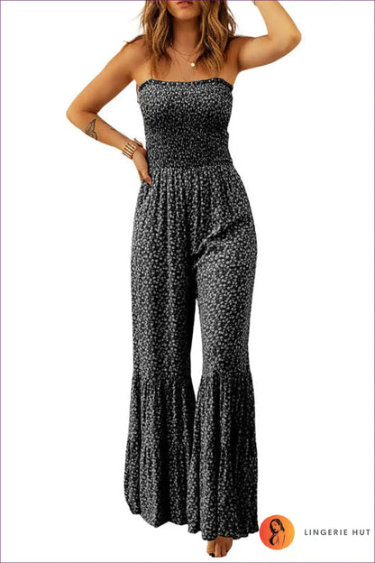 Floral Smocked Spaghetti Strap Jumpsuit - Effortless Summer Elegance For x