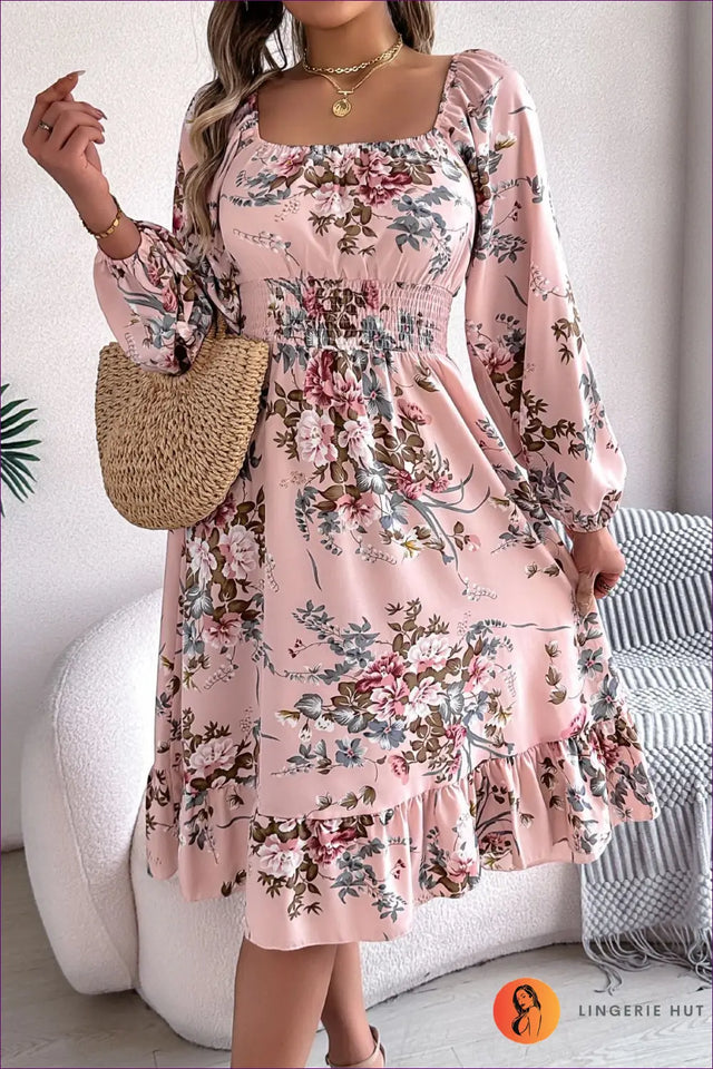 Floral Midi A-Line Dress - Garden Party Ready