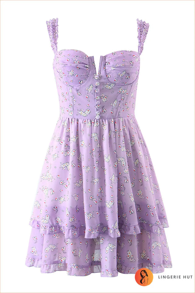 Floral Tiered Mini Sundress - Garden Party Ready