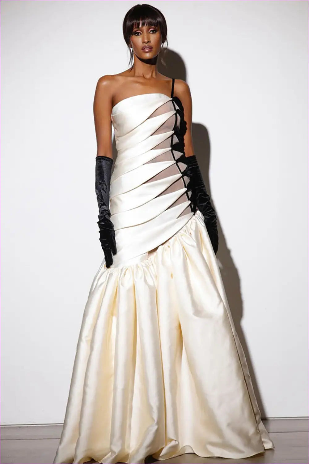 Formal Dress with Lace-up Detail - Modern Romance - Dresses - Clothing • Cutout • Date Night • Glamour - Lingerie Hut