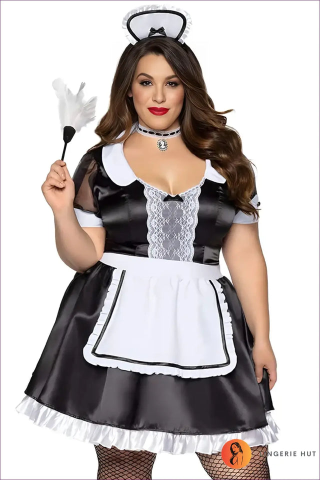 French Maid Costume with Bow Sash Skirt - Timeless Charm