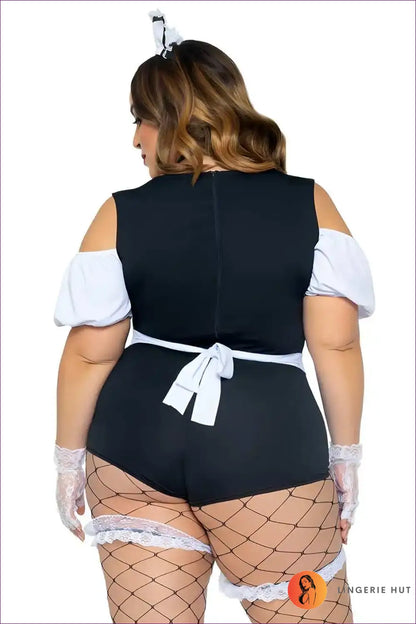 French Maid Costume with Cameo Choker Collar - Classic Elegance - 01 / Xxl - just in • Party • Role Play - Lingerie Hut