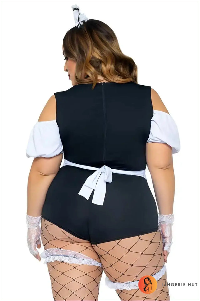 French Maid Costume with Cameo Choker Collar - Classic Elegance