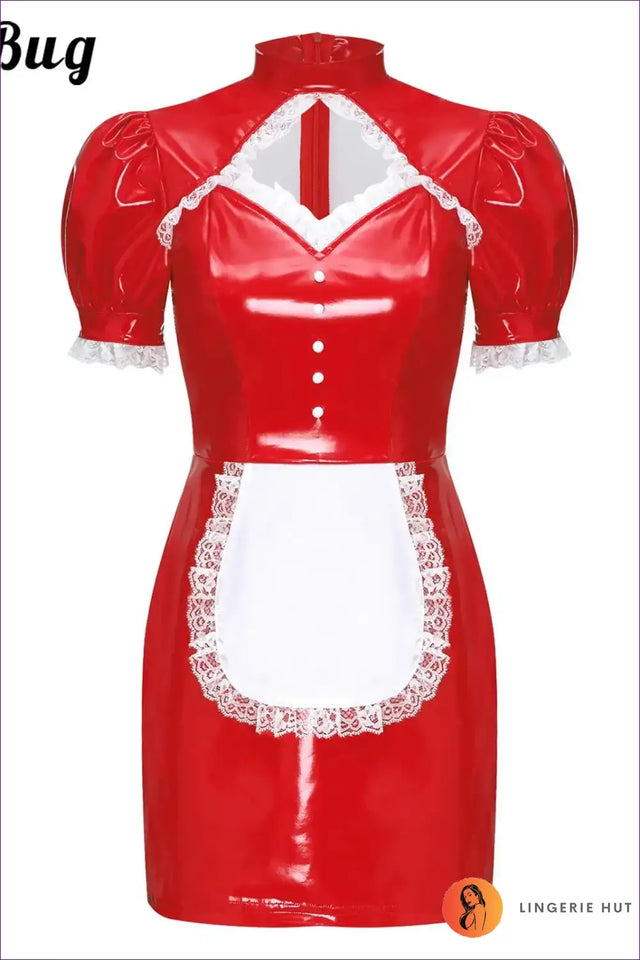 French Maid Costume with Cutout Heart Bodice - Bow-Back Charm