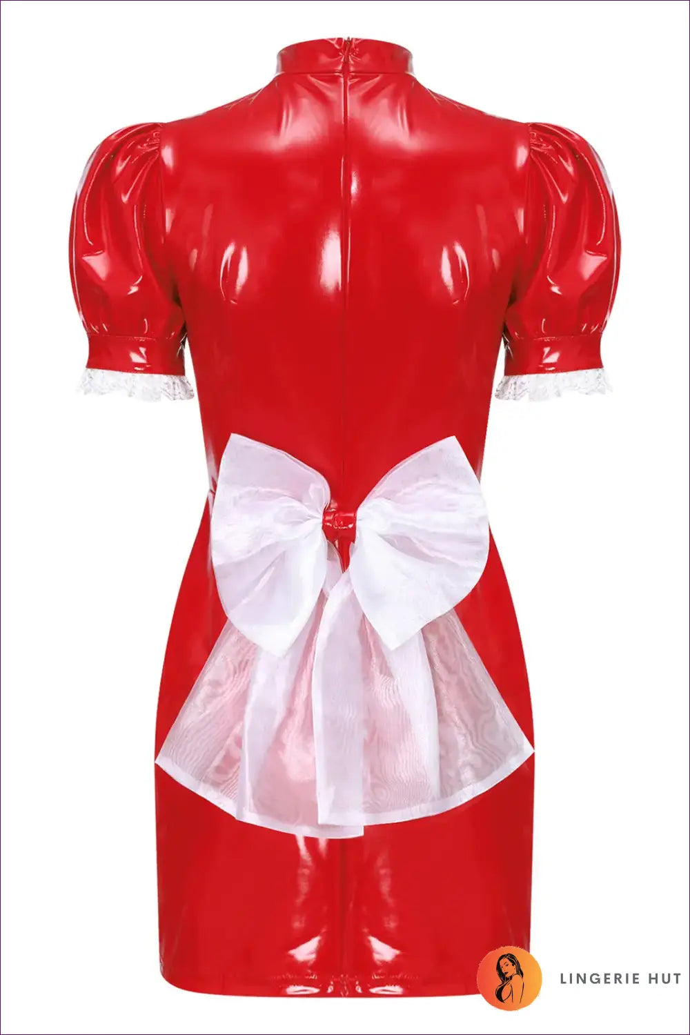 French Maid Costume with Diamond Cutout Bodice - Lace-trimmed Charm - just in • Party • Role Play - Lingerie Hut