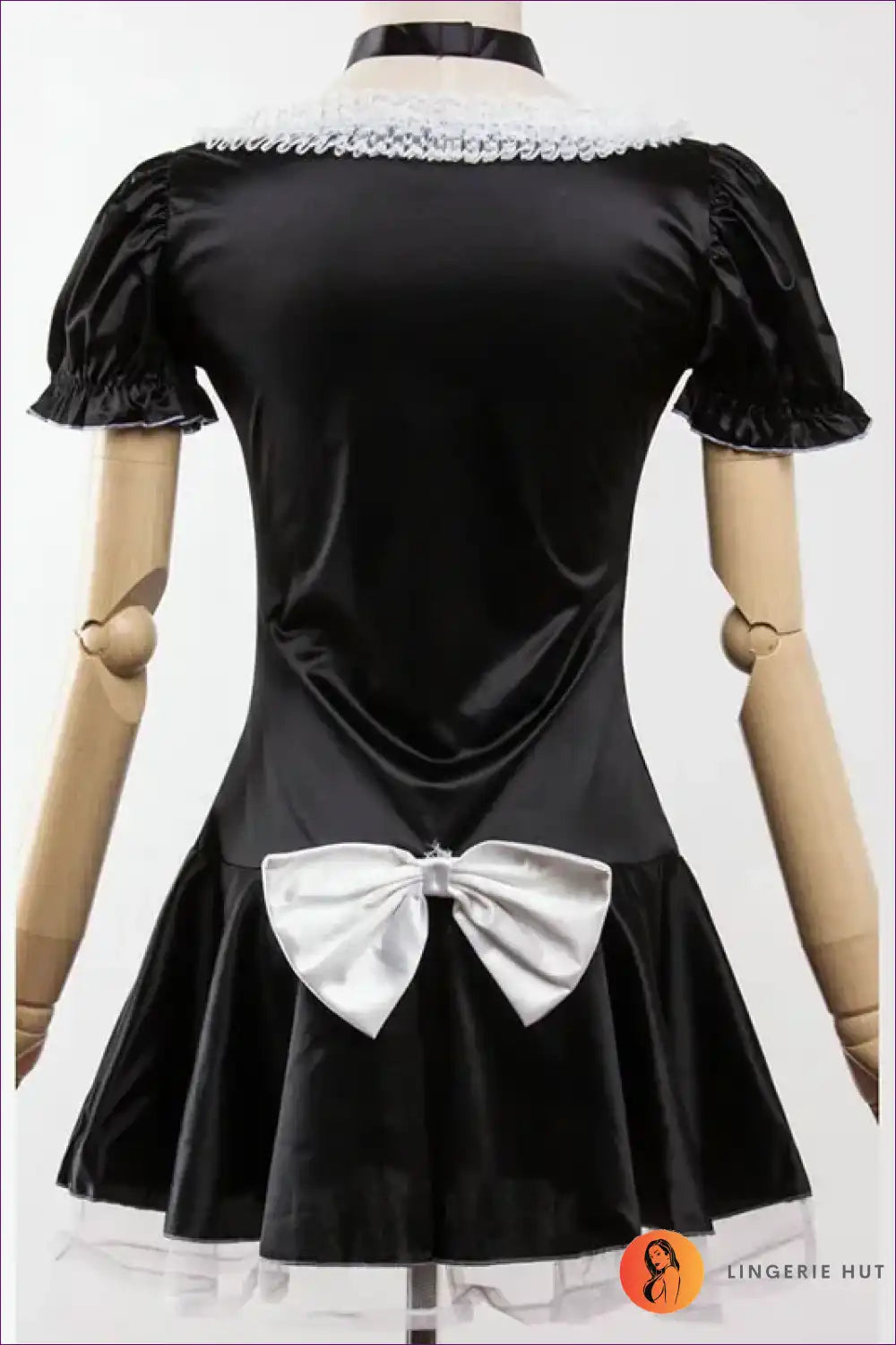 French Maid Costume Dress with Ruffled Skirt - Cosplay Classic for Boudoir, Clubwear, Costume, Evening Wear,