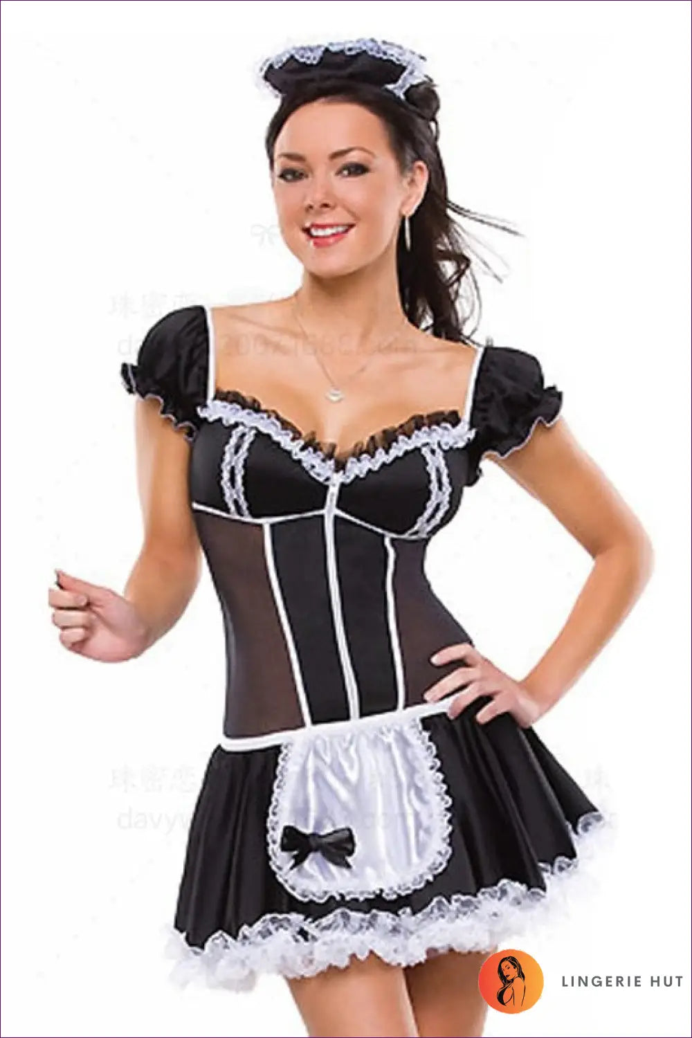 French Maid Costume - Fantasy Roleplay Ready - c / one Size - Babydoll - Costumes - Lingerie Hut - Boudoir • Halloween