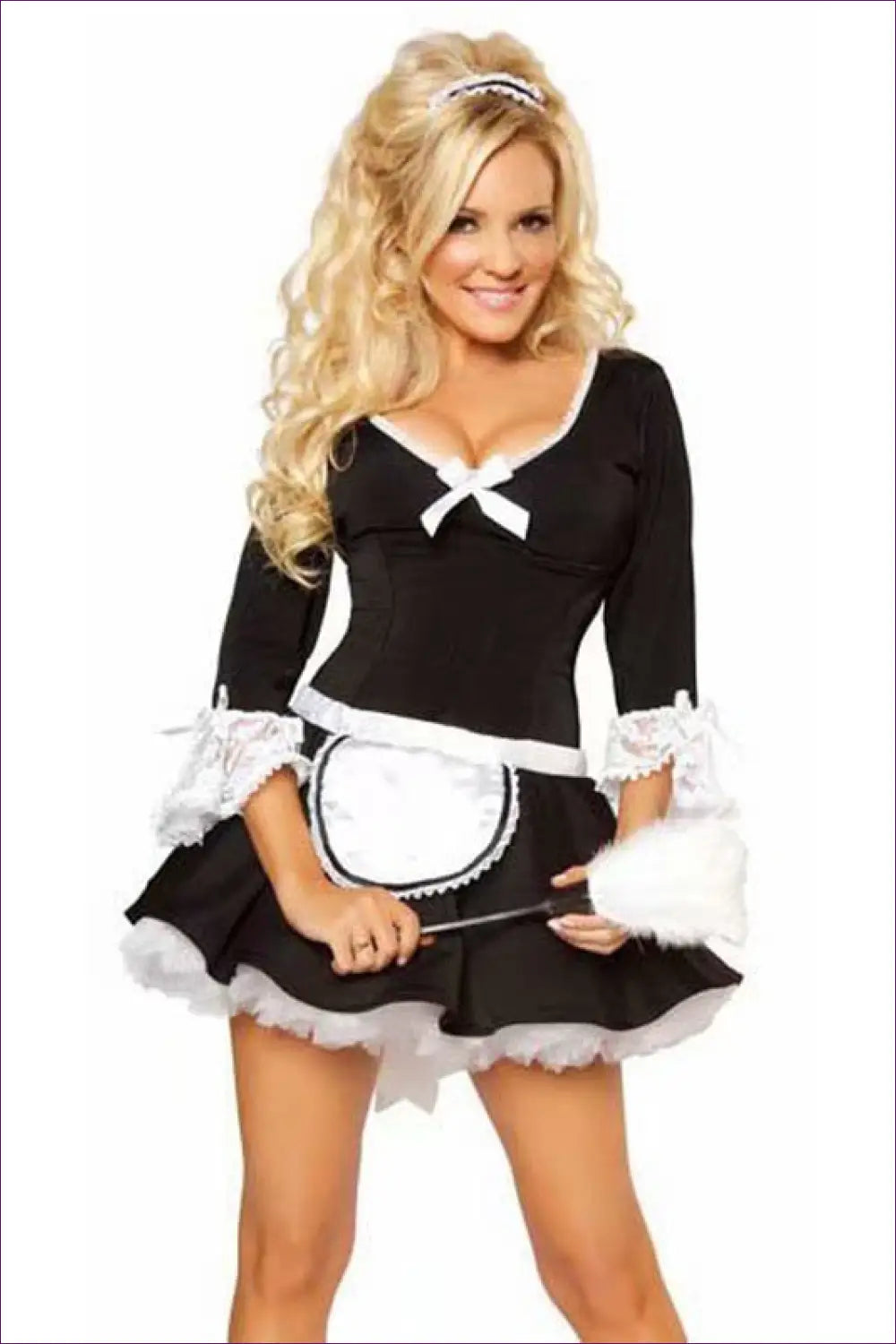 French Maid Costume - Fantasy Roleplay Ready - b / one Size - Babydoll - Costumes - Lingerie Hut - Boudoir • Halloween