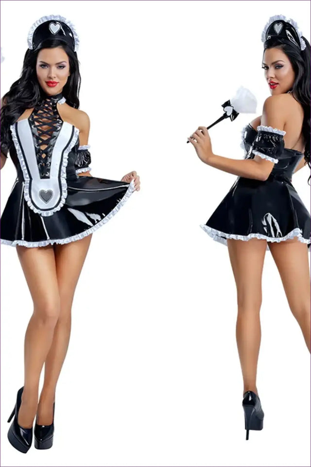 French Maid Costume Halter Mini - Cosplay Event Essential