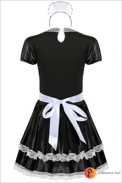 French Maid Costume with Lace Apron - After Hours Ease - Black / m - Clubwear • Halloween • just in • Lingerie Hut