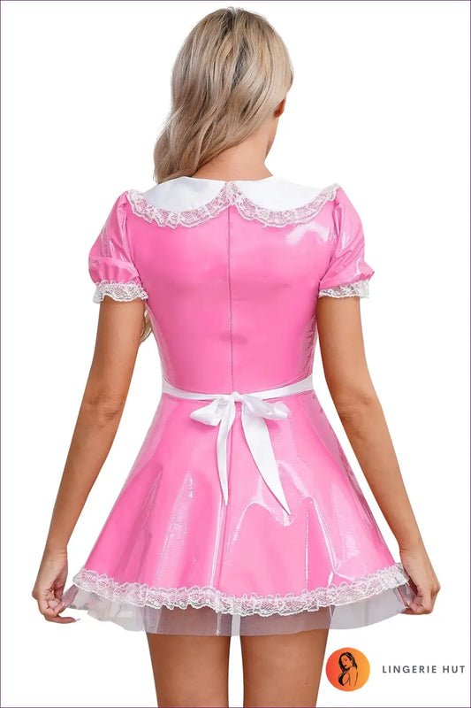 French Maid Costume with Lace Apron - Playful Confidence - Outfit Set - Lingerie Hut - A-line • Clubwear • Halloween