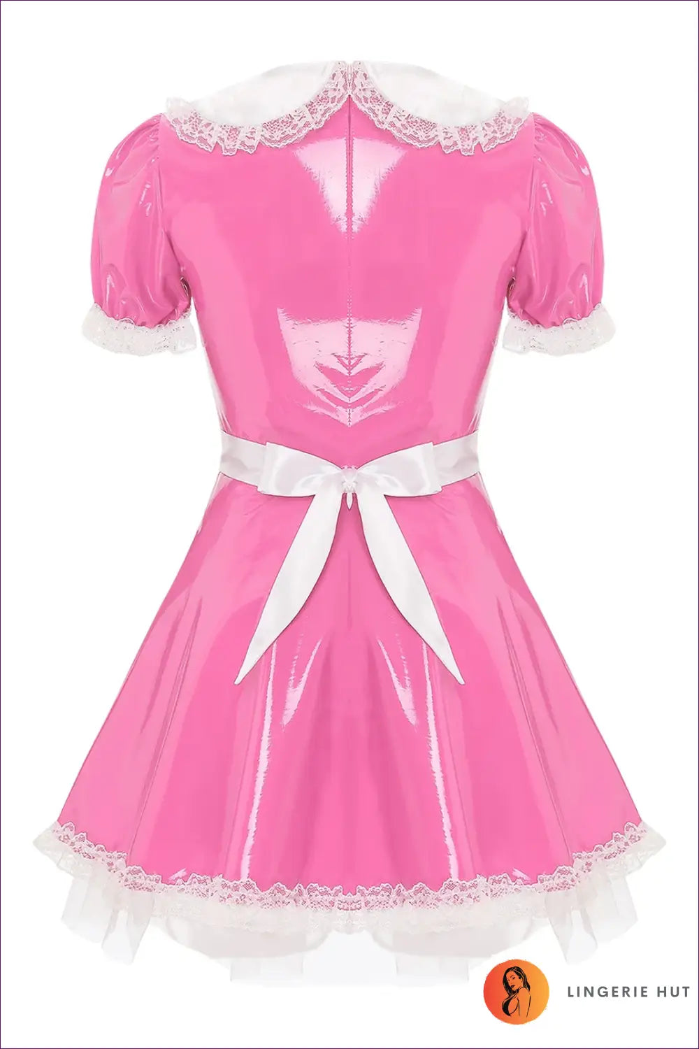 French Maid Costume with Lace Apron - Playful Confidence - Outfit Set - Lingerie Hut - A-line • Clubwear • Halloween