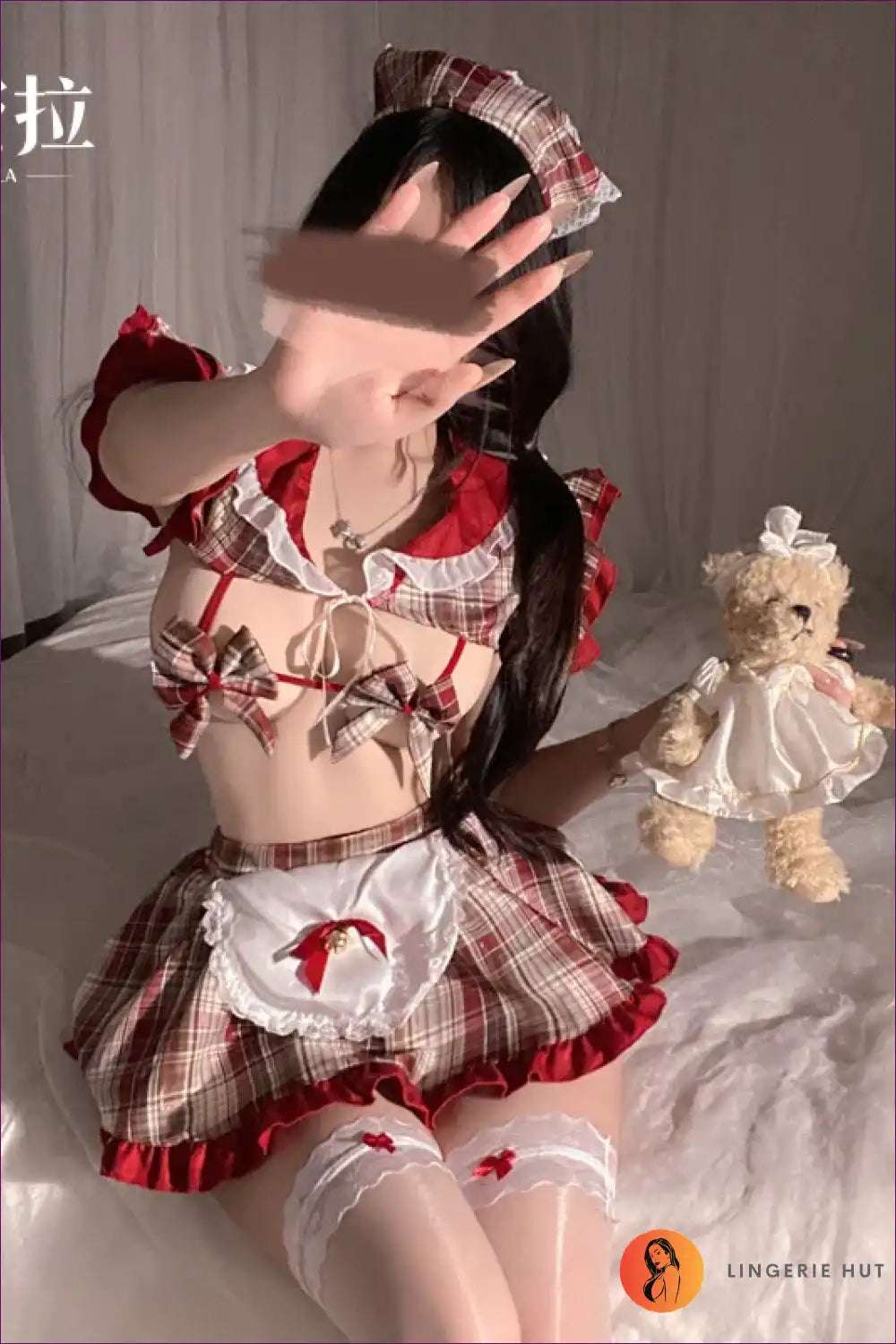 French Maid Costume Set with Sheer Two-piece Design - Party Ready for Costume, just In, Maid, Party, Roleplay