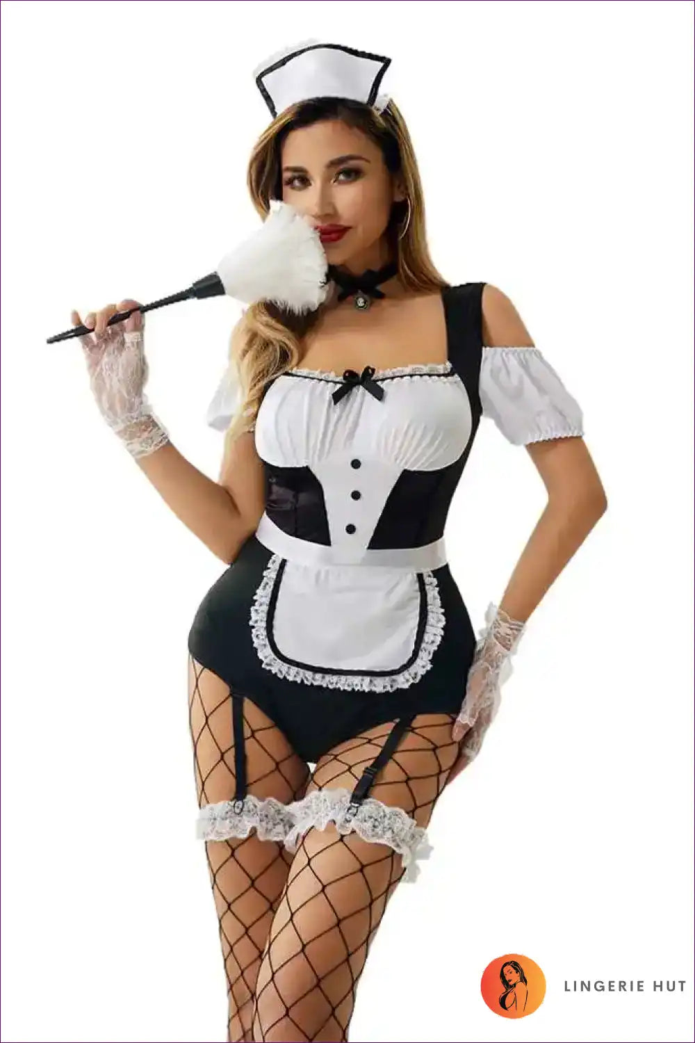 French Maid Costume with Sleeveless Bodice - Servant Cosplay Outfit for Casual, Costume, just In, Maid, Party