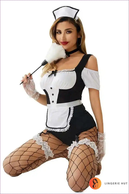 French Maid Costume with Sleeveless Bodice - Servant Cosplay Outfit for Casual, Costume, just In, Maid, Party