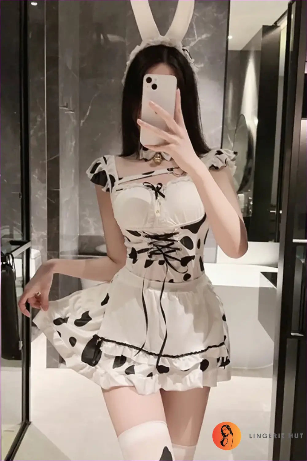 French Maid Costume with White Apron - Playful Role Play - Kytf105p1c107-white / s - Boudoir • Halloween