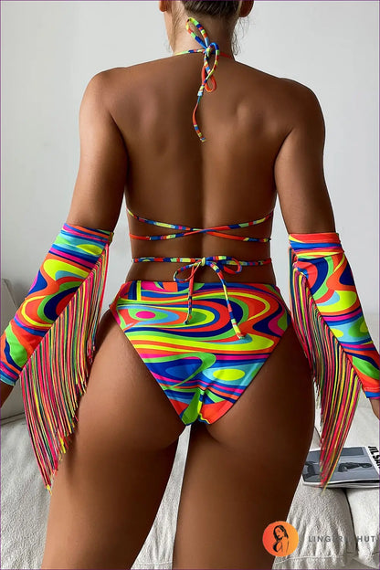 Fringe Bikini Set - Beach Party Ready - Swimwear - Lingerie Hut - Beachwear • Boho • Cutout • Glamour