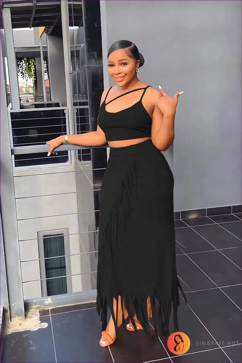 Fringed Crop Top & Maxi Skirt co Ord - Boho Summer Ready - Clothing - Lingerie Hut - Beachwear • Casual