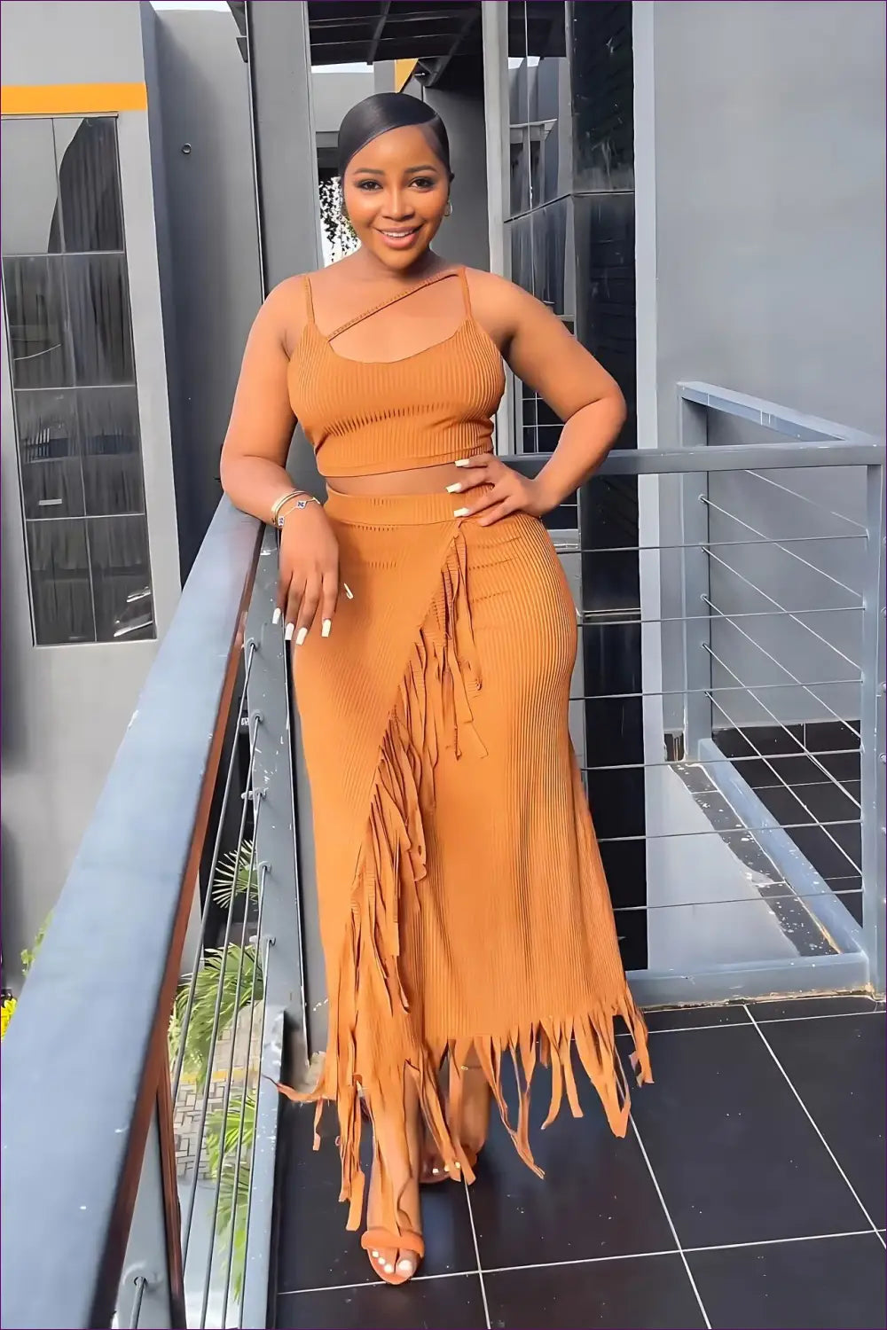 Fringed Crop Top & Maxi Skirt co Ord - Boho Summer Ready - Clothing - Lingerie Hut - Beachwear • Casual