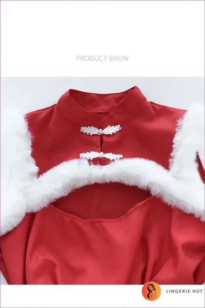 Furry Apron Christmas Maid Dress Set - Cosy Festive Lingerie for a Line, Casual, Costume, just In,