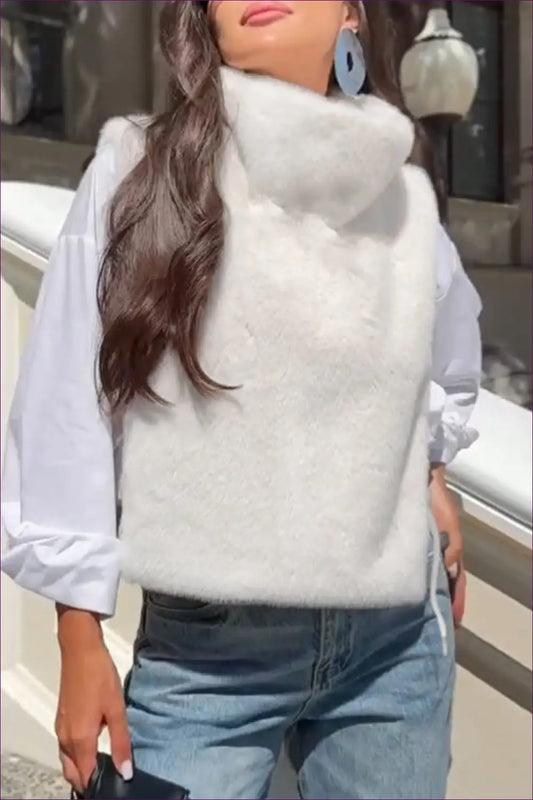 Furry Tie Waist Vest Top - Effortless Layering Edit - Autumn • Casual • Clothing • Everyday • Modest - Lingerie Hut