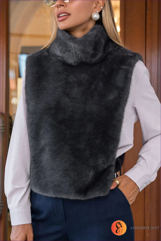 Furry Tie Waist Vest Top - Effortless Layering Edit
