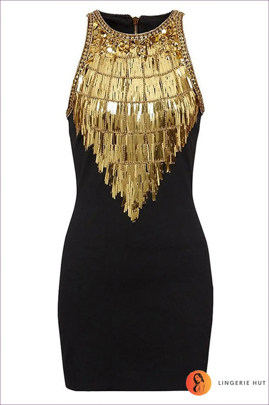Geometric Jacquard Bodycon Mini Dress - Mock Neck - s / Black - Clubwear • Elegant • just in - Dimenssa