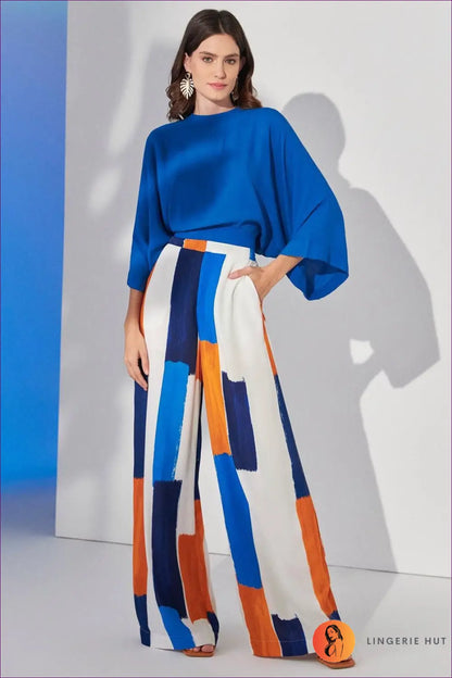 Geometric Print co Ord Set - Effortless Everyday Style - s / Blue - Autumn • Casual • Clothing • Lingerie Hut