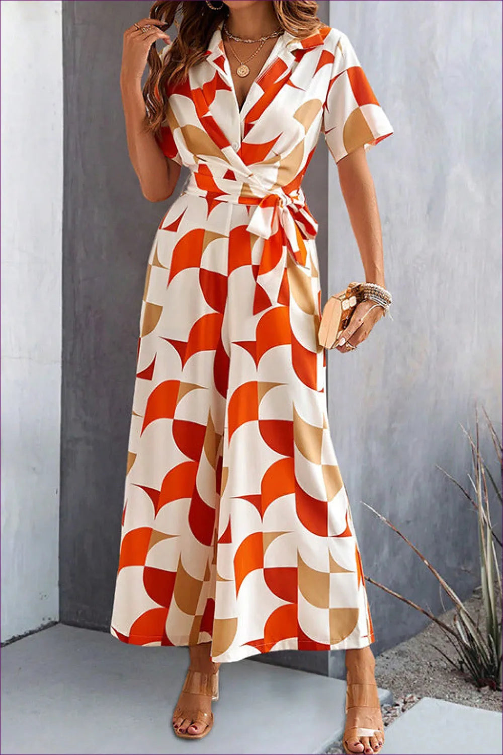 Geometric Print Wrap Dress - Effortless Chic For x