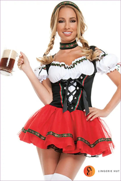 Step Into The Festive Spirit Of Oktoberfest With Our German Beer Maid Costume. This High-quality Ensemble