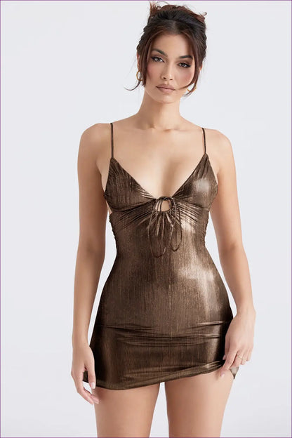 Glamorous Metallic Mini Dress - Night out Ready for Clubwear, Dress, Glamour, Mini, n