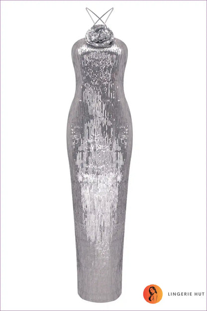 Glamorous Silver Sequin Gown – Sparkle and Stun at Every Event for Bodycon, Dress, Glamour, Maxi, n