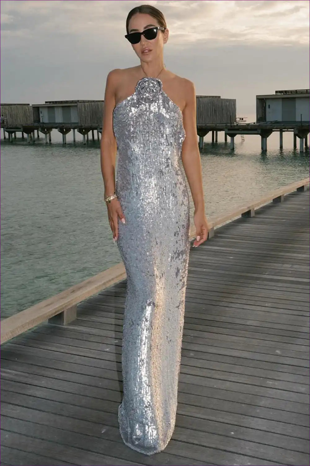 Glamorous Silver Sequin Gown – Sparkle and Stun at Every Event for Bodycon, Dress, Glamour, Maxi, n