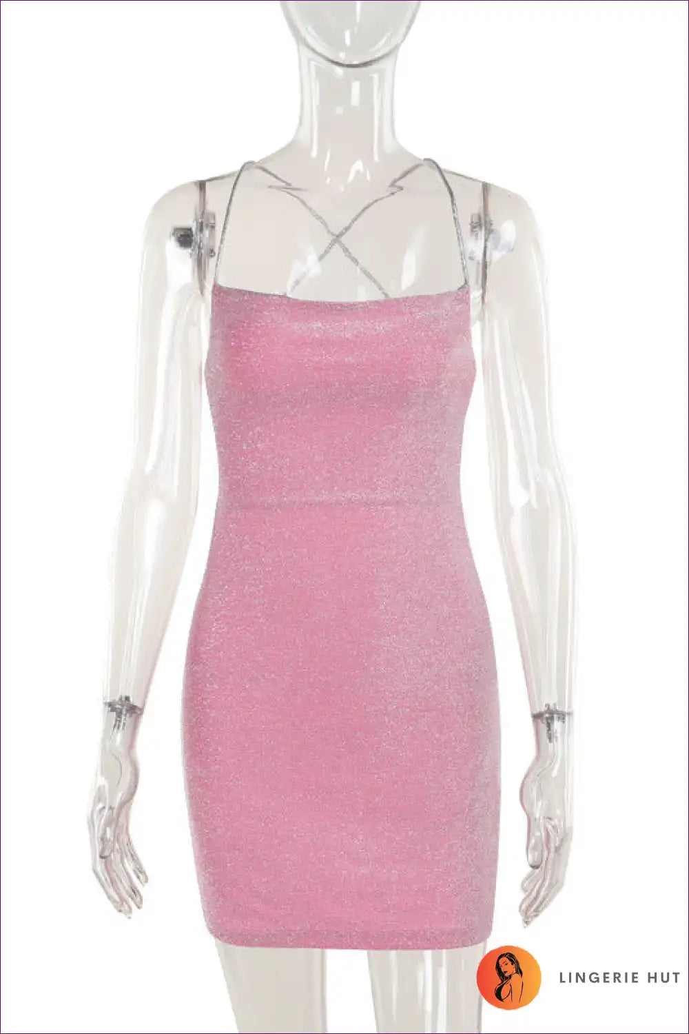 Glitter Glam Pink Mini Dress - Dazzling Party Perfection for Clubwear, Dress, Glamour, Mini, Night