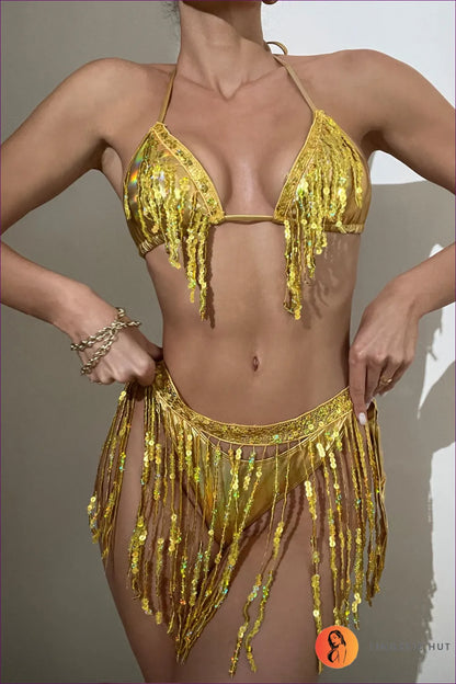 Capture The Night In Lingerie Hut’s Glittering Fringe Co Ord Set. Your Time To Shine Is Now—don’t Wait Dazzle.